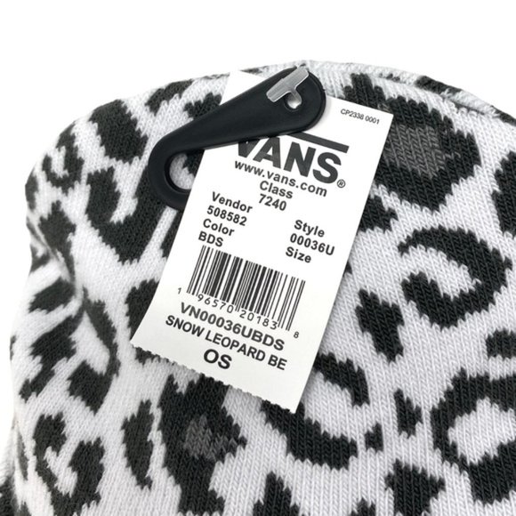 VANS Kids Snow Leopard Beanie Black Gray White Knit Hat One Size VN00036UBDS - Picture 4 of 4